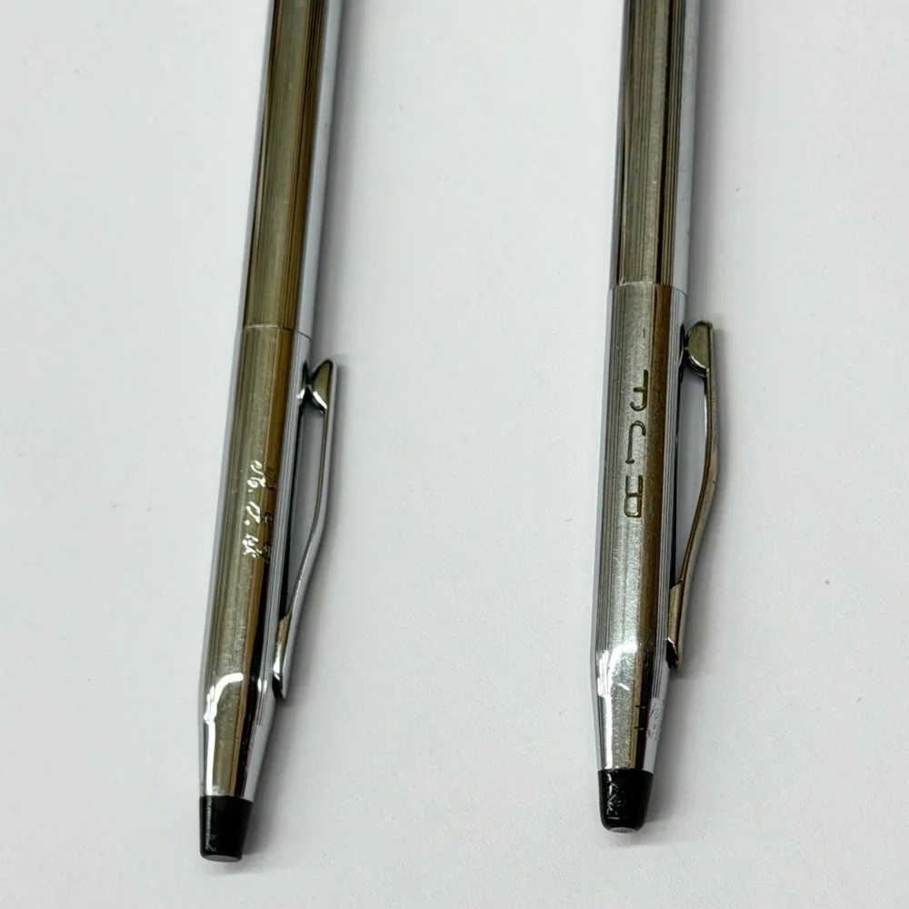 Vintage Cross Century Lustrous Chrome Ballpoint‎ Pen and Pencil Set RJF USA